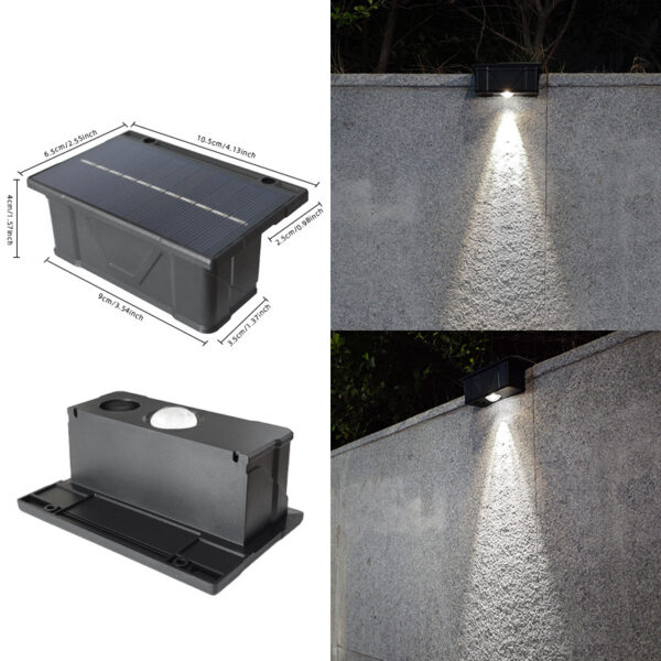 2 LEDs solar fence light