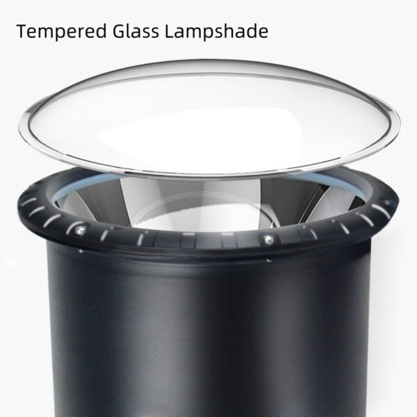 led search light with Tempered Glass Lampshade